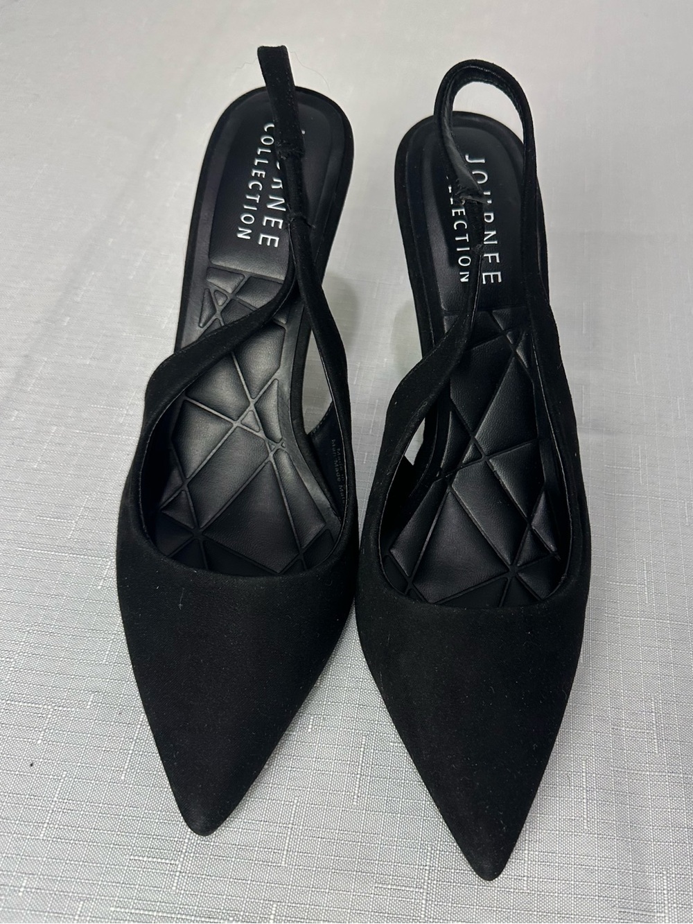 Journee Collection Black Slingback Heels Size 8